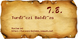 Turóczi Balázs névjegykártya