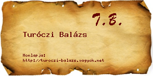 Turóczi Balázs névjegykártya